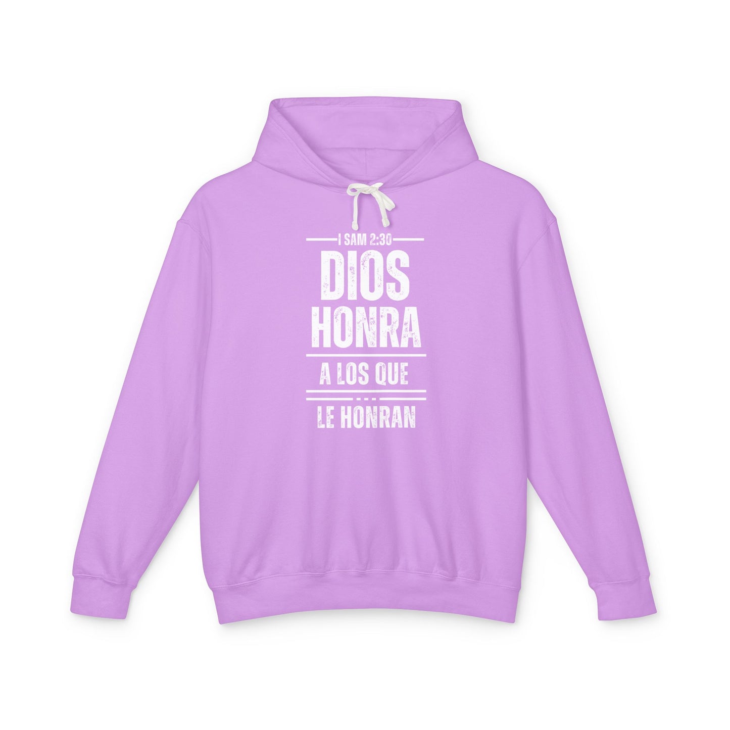 Unisex Lightweight Hooded Sweatshirt - Inspirational Bible Verse "Dios Honra a Los Que Le Honran"