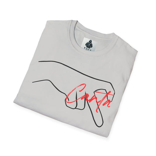 Minimalist Unisex Softstyle T-Shirt with Hand Design