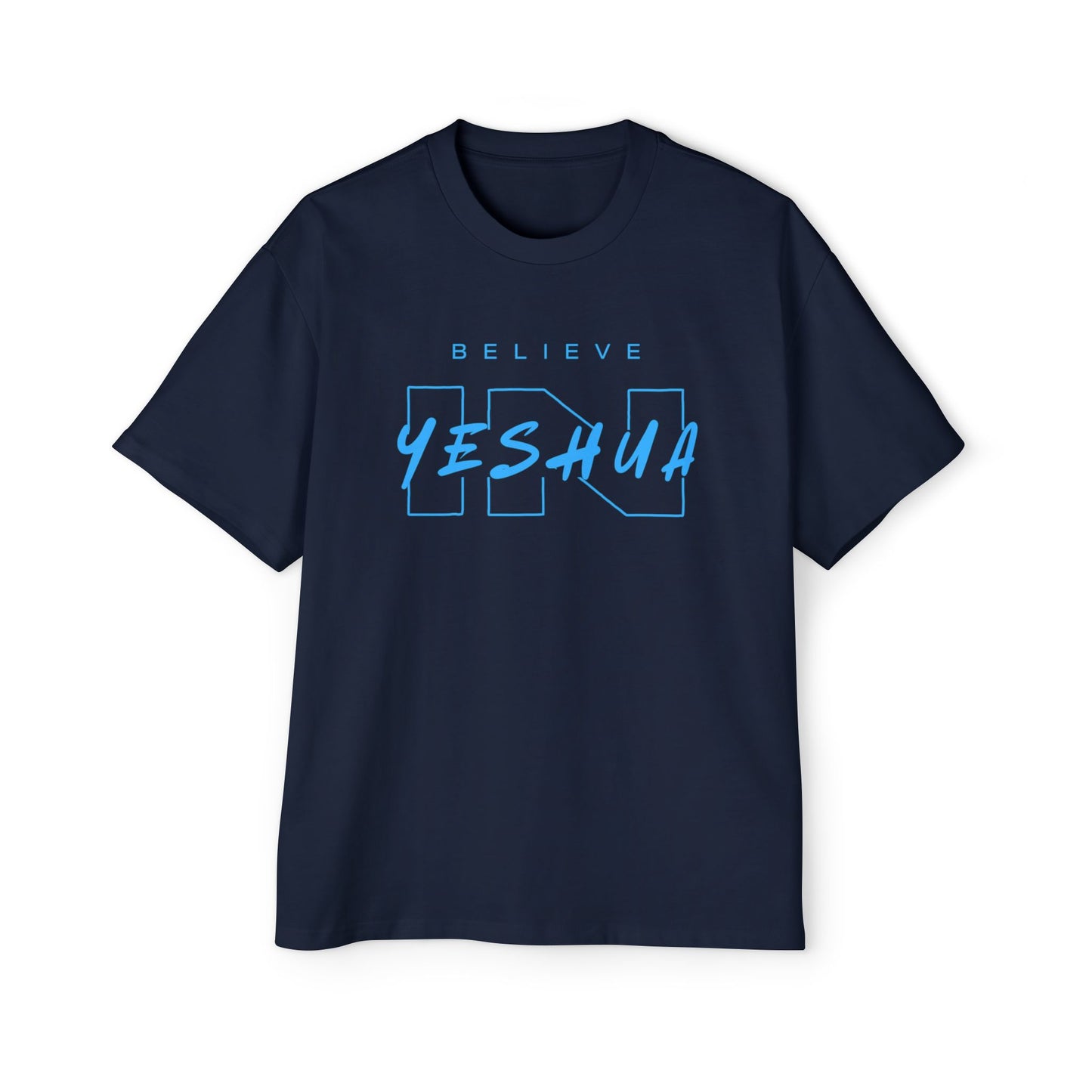 Men's Heavy Oversized Tee - Believe Yeshua Graphic Shirt