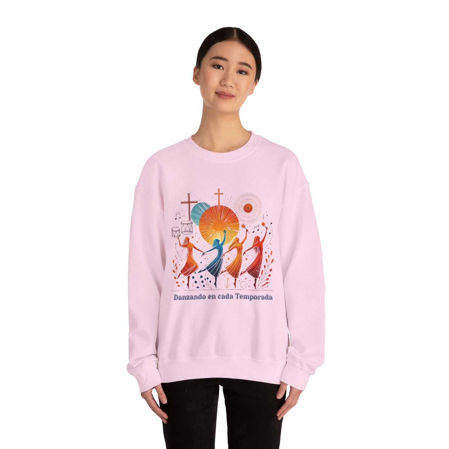 Danzando en cada Temporada Sweatshirt | Unisex Heavy Blend Crewneck with Colorful Dance Design