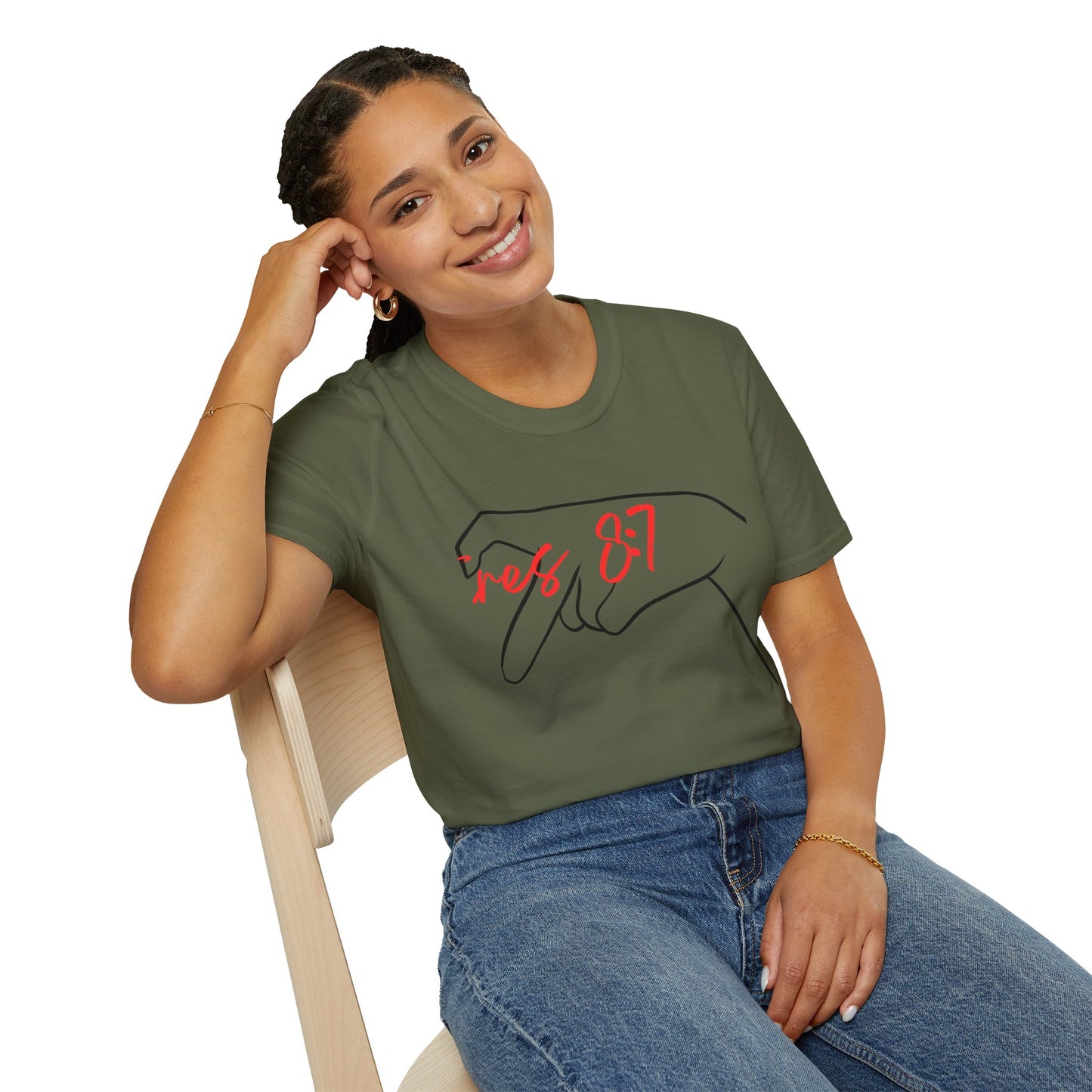 Unisex Softstyle T-Shirt with 'rez 87' Graphic - Casual Streetwear Tee
