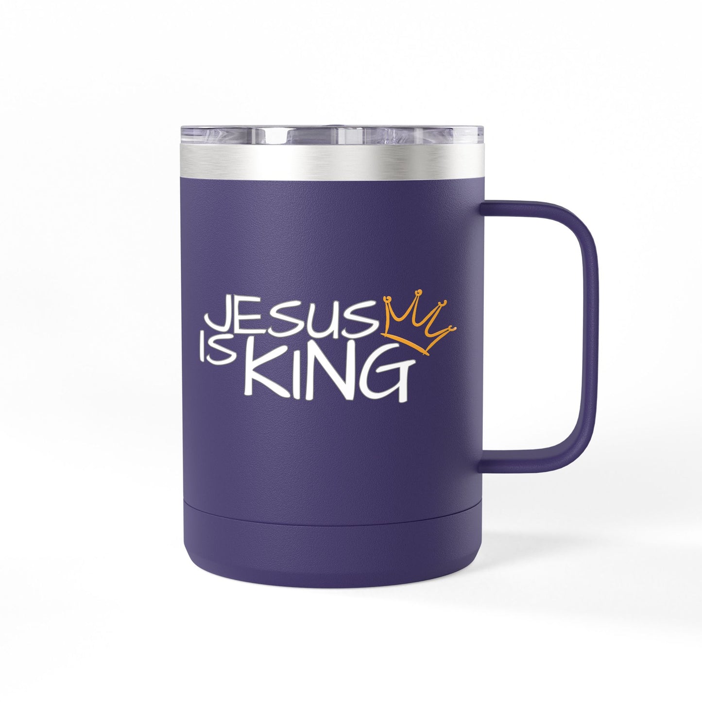 Inspirational Jesus Is King Coffee Mug Tumbler | 15oz, Faith Gift, Christian Cup, Religious Drinkware, Unique Keepsake