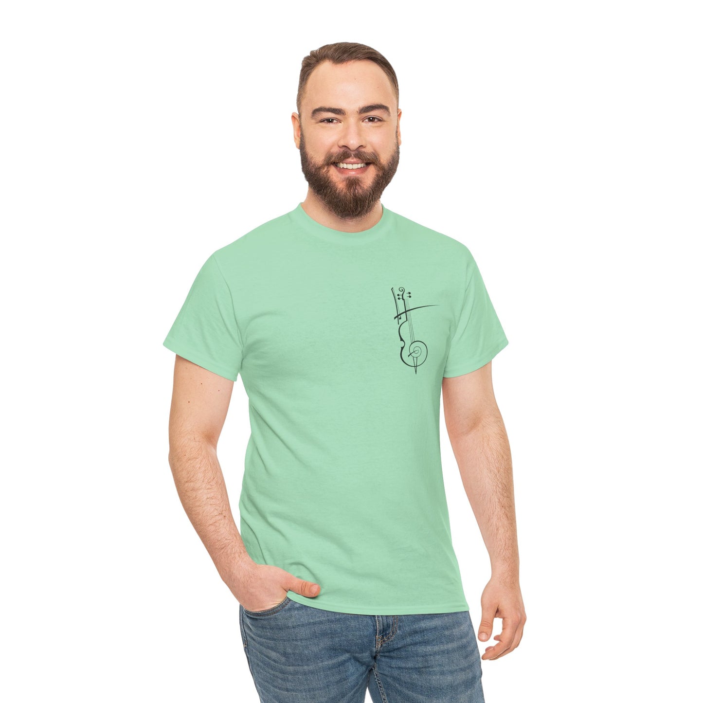 (Ropa Ft Hector David) Vintage Violin Graphic Tee, Unisex Cotton T-Shirt, Retro Violin Art, Perfect for Musicians, Music Lover Gift,