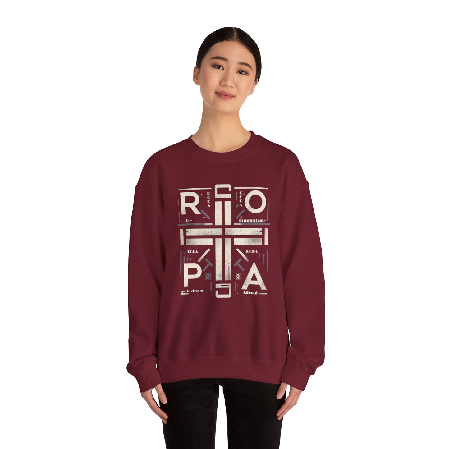 Eco-Friendly Graphic Crewneck Sweatshirt - R O P A Cruz Design