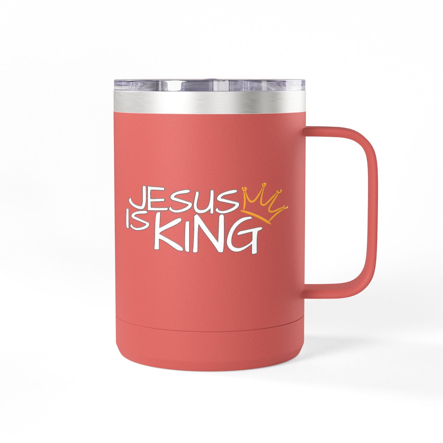 Inspirational Jesus Is King Coffee Mug Tumbler | 15oz, Faith Gift, Christian Cup, Religious Drinkware, Unique Keepsake
