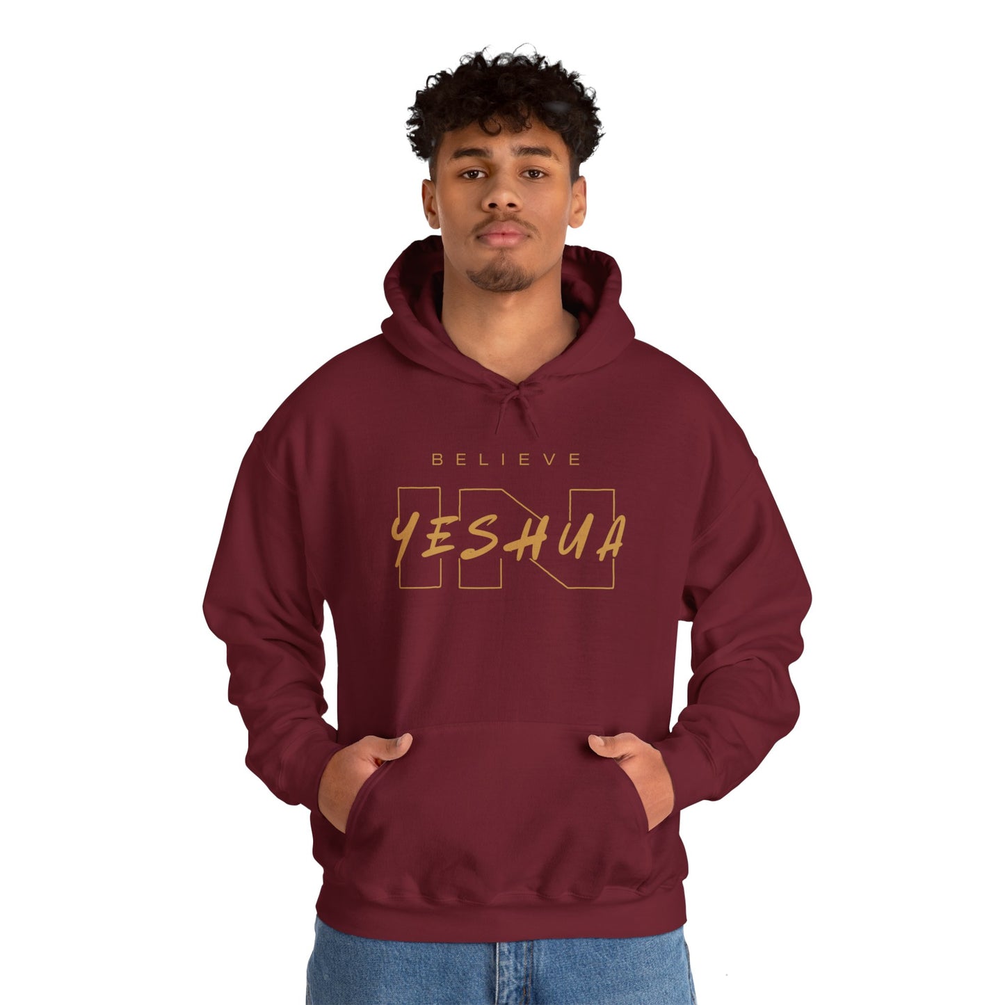 Unisex Heavy Blend™ Hooded Sweatshirt - 'Believe Yeshua' Inspirational Hoodie