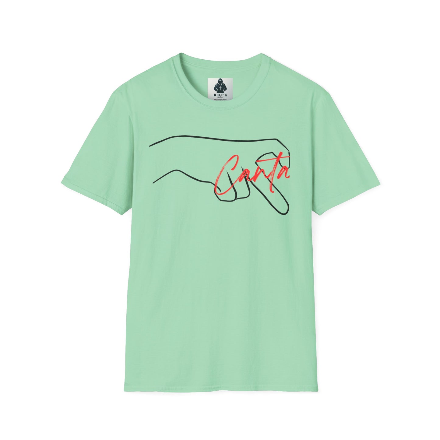 Minimalist Unisex Softstyle T-Shirt with Hand Design