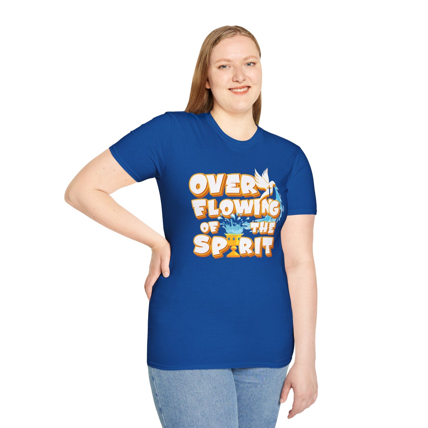 Overflowing of the Spirit Unisex Softstyle T-Shirt - Inspirational Graphic Tee for Everyday Wear