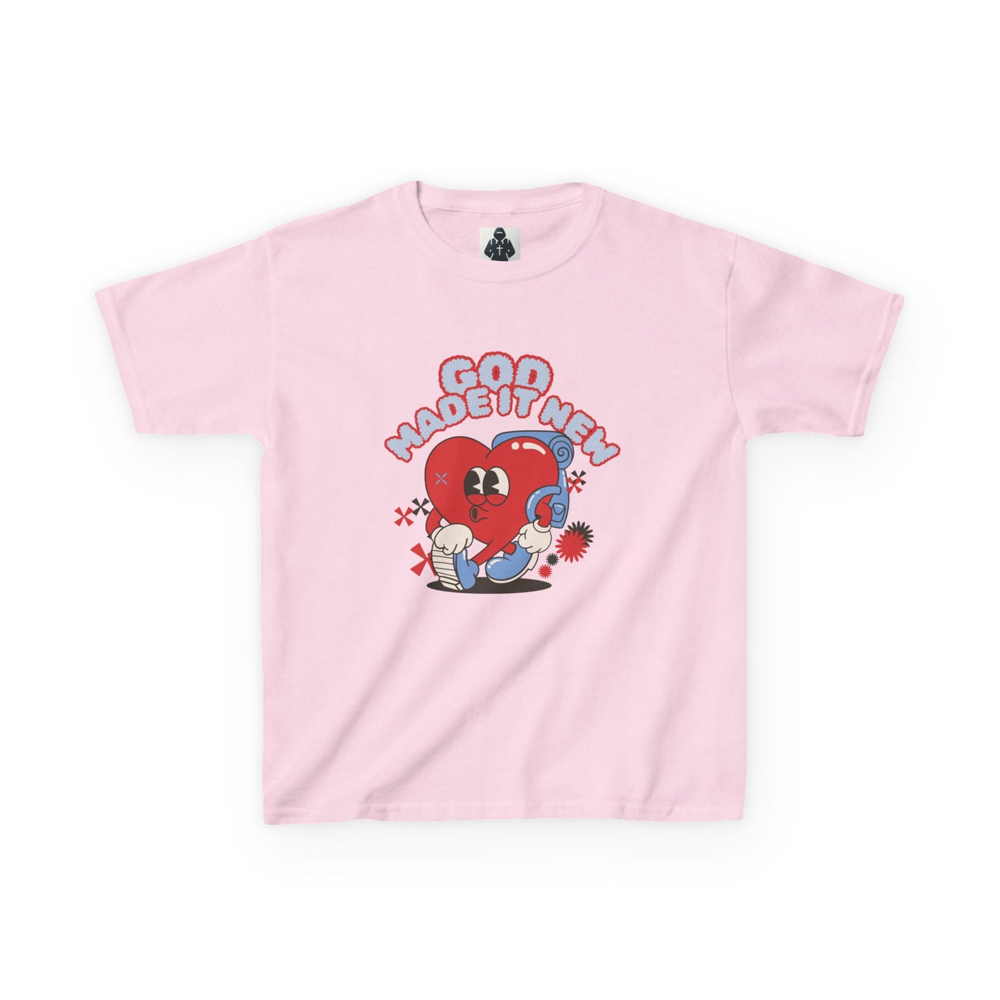 Kids Heavy Cotton™ Tee - 'God Made But New' Fun Graphic Shirt for Boys and Girls