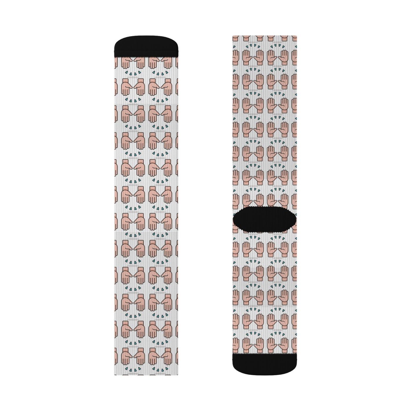 Hand Glory to God Patterned Socks - Unique Sublimation Design for Casual Wear