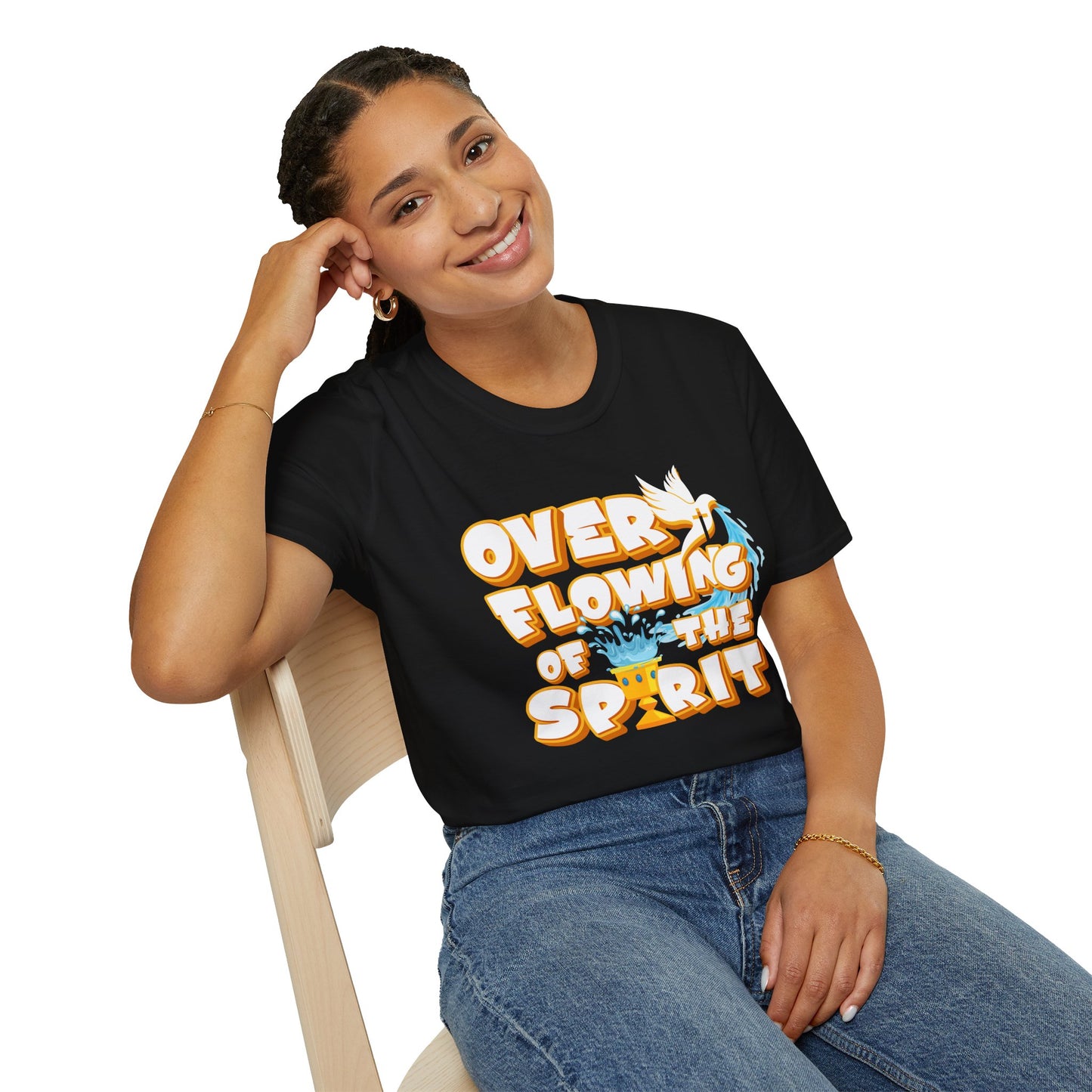 Overflowing of the Spirit Unisex Softstyle T-Shirt - Inspirational Graphic Tee for Everyday Wear