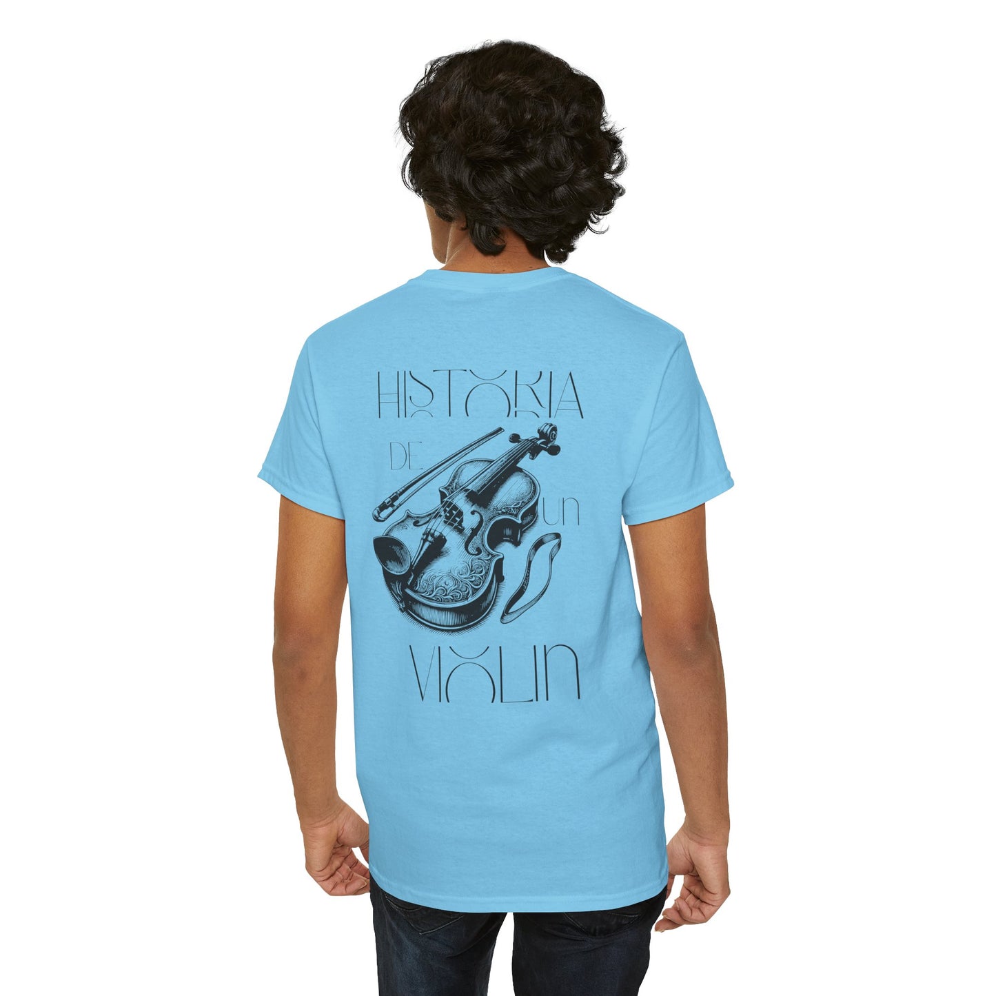 (Ropa Ft Hector David) Vintage Violin Graphic Tee, Unisex Cotton T-Shirt, Retro Violin Art, Perfect for Musicians, Music Lover Gift,