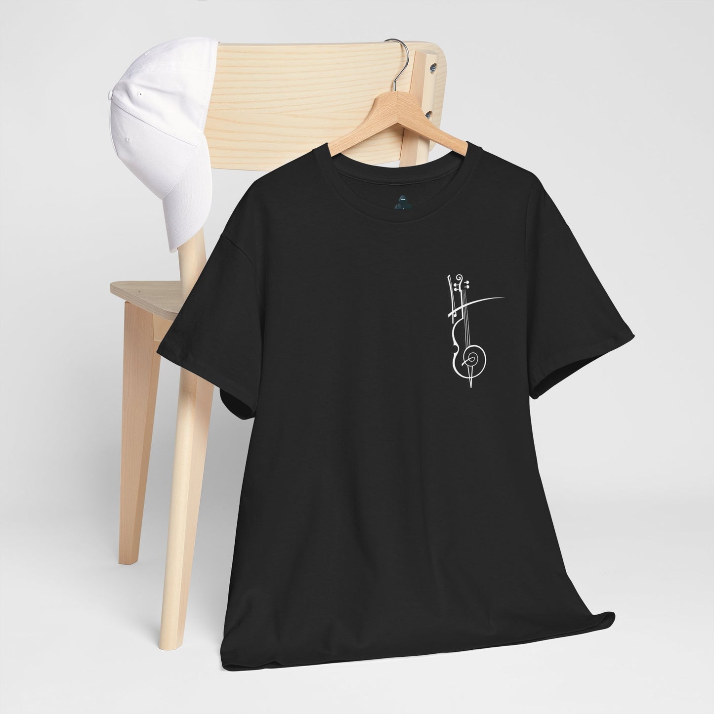(Ropa Ft Hector David) Vintage Violin Graphic Tee, Unisex Cotton T-Shirt, Retro Violin Art, Perfect for Musicians, Music Lover Gift,