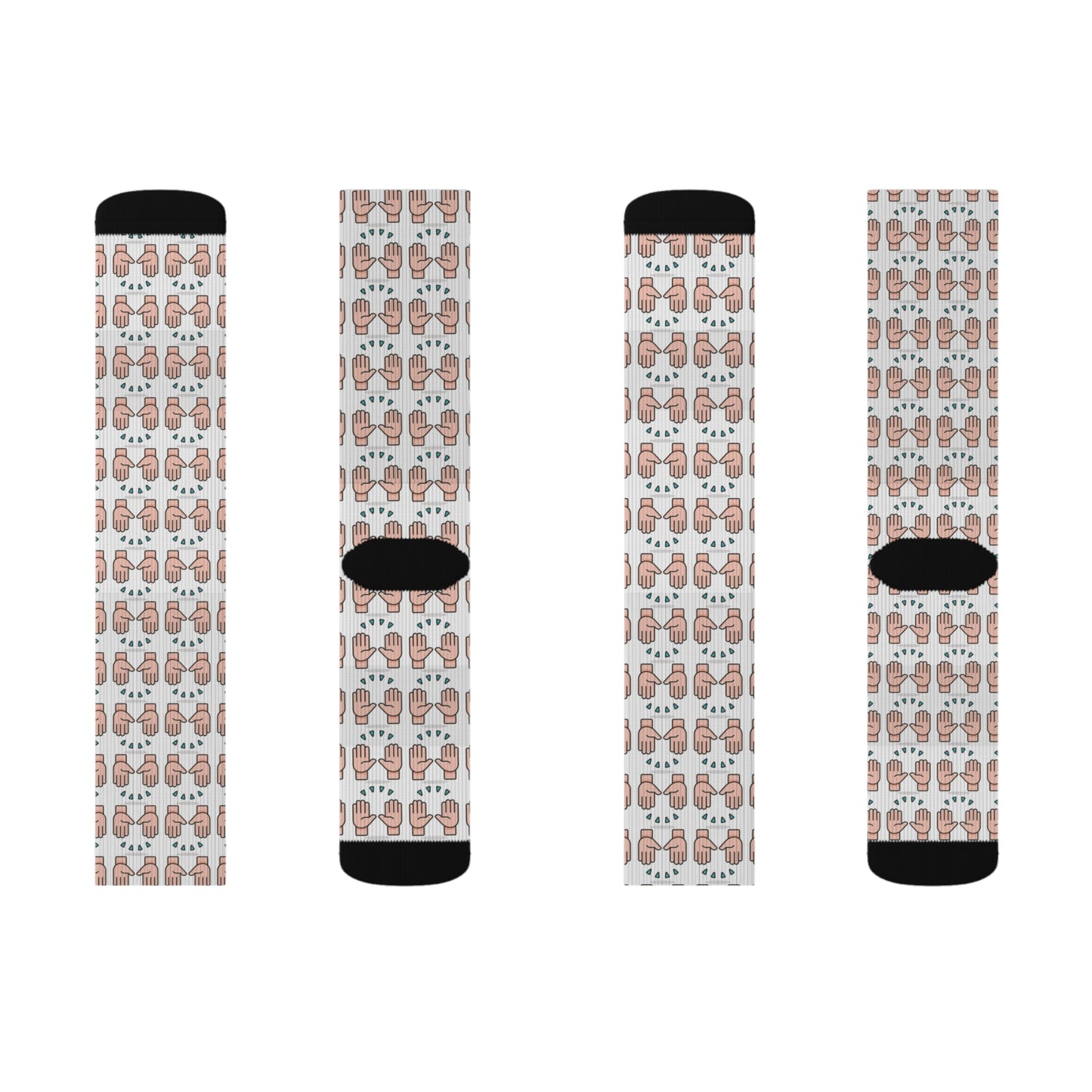 Hand Glory to God Patterned Socks - Unique Sublimation Design for Casual Wear