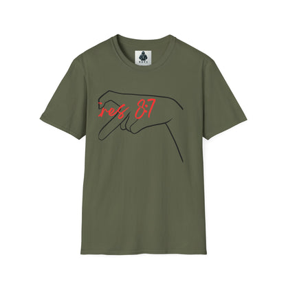 Unisex Softstyle T-Shirt with 'rez 87' Graphic - Casual Streetwear Tee