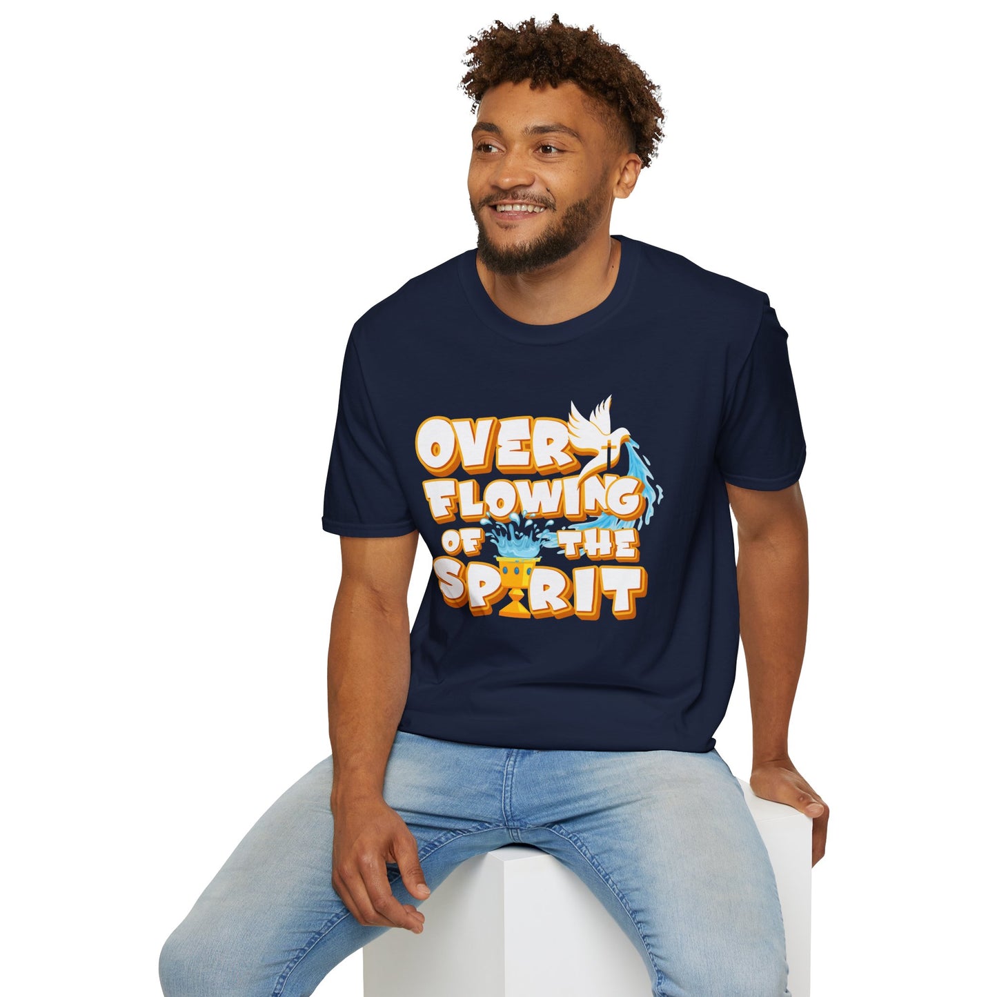 Overflowing of the Spirit Unisex Softstyle T-Shirt - Inspirational Graphic Tee for Everyday Wear