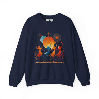 Danzando en cada Temporada Sweatshirt | Unisex Heavy Blend Crewneck with Colorful Dance Design