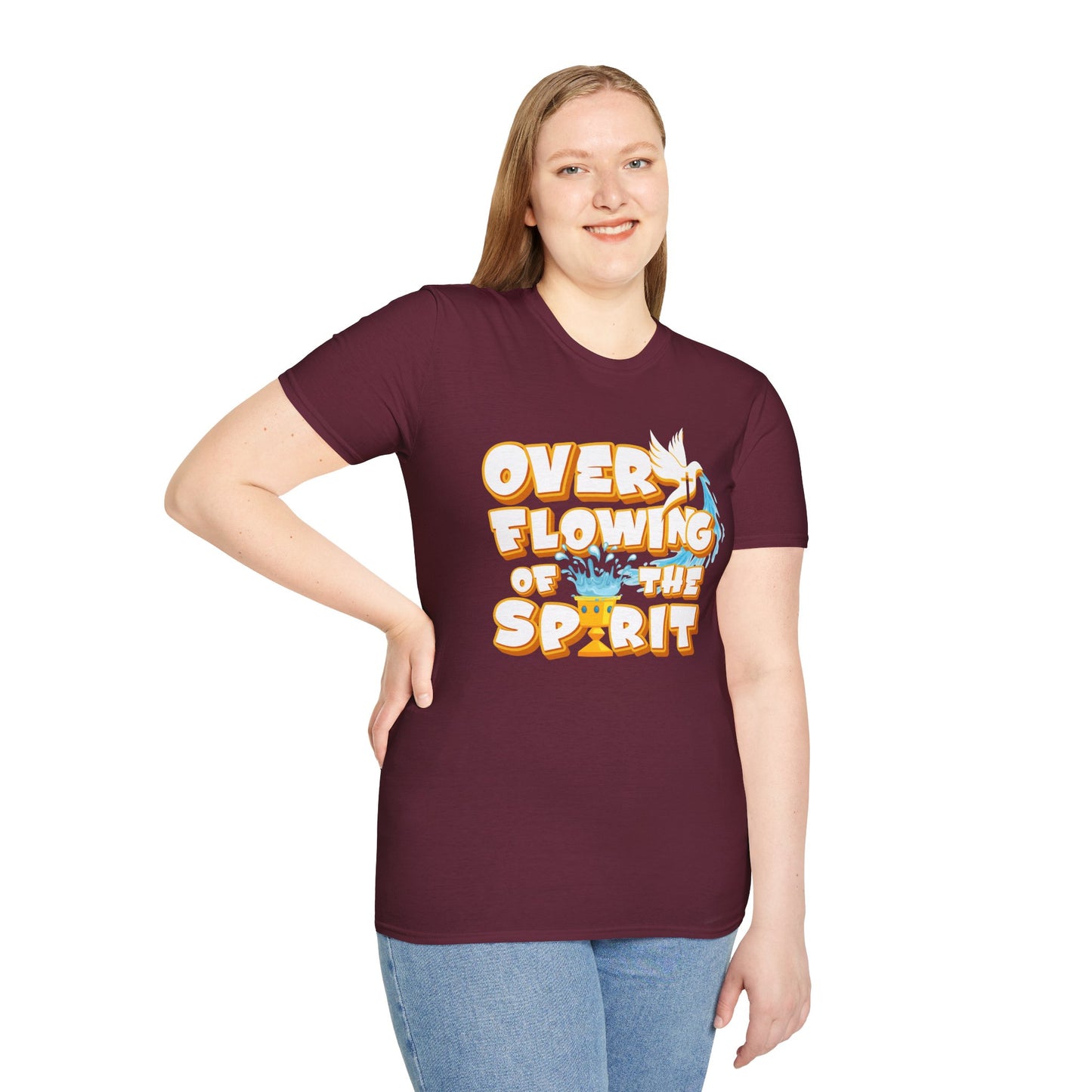 Overflowing of the Spirit Unisex Softstyle T-Shirt - Inspirational Graphic Tee for Everyday Wear