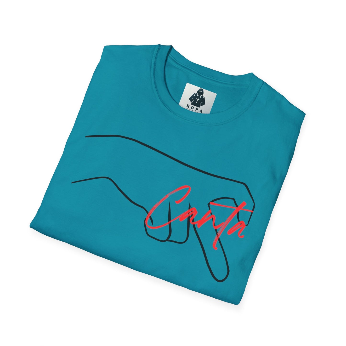 Minimalist Unisex Softstyle T-Shirt with Hand Design