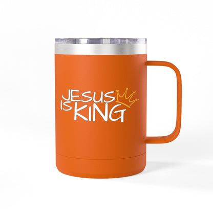 Inspirational Jesus Is King Coffee Mug Tumbler | 15oz, Faith Gift, Christian Cup, Religious Drinkware, Unique Keepsake
