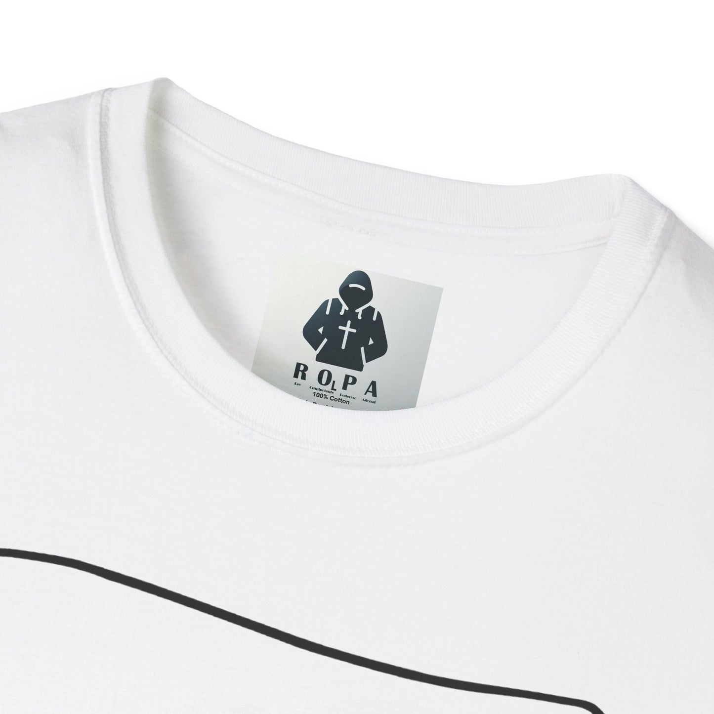 Minimalist Unisex Softstyle T-Shirt with Hand Design
