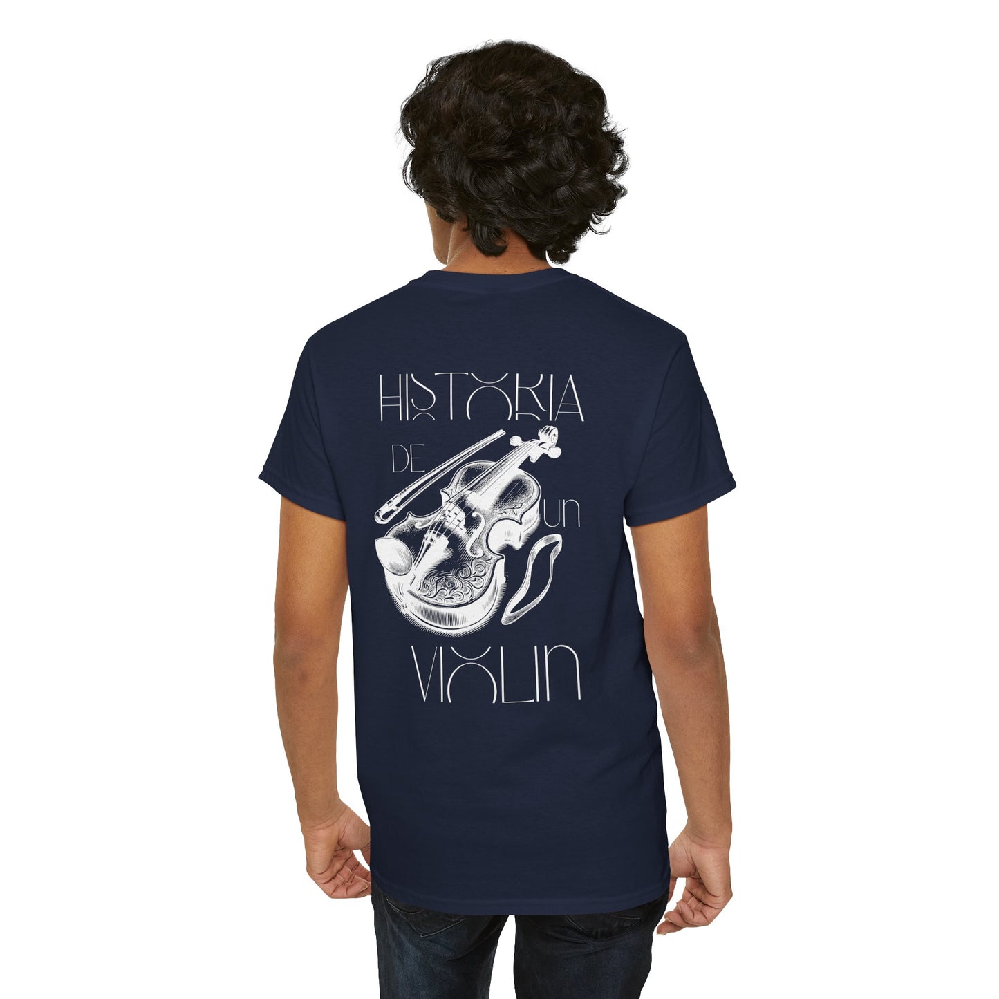 (Ropa Ft Hector David) Vintage Violin Graphic Tee, Unisex Cotton T-Shirt, Retro Violin Art, Perfect for Musicians, Music Lover Gift,