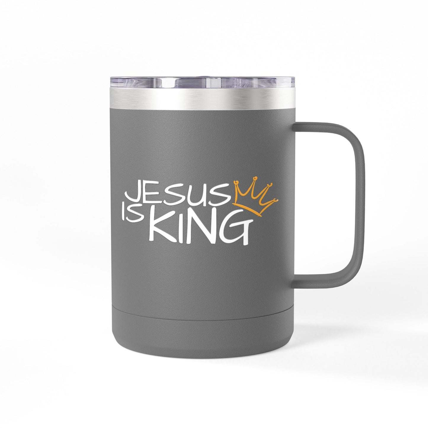 Inspirational Jesus Is King Coffee Mug Tumbler | 15oz, Faith Gift, Christian Cup, Religious Drinkware, Unique Keepsake