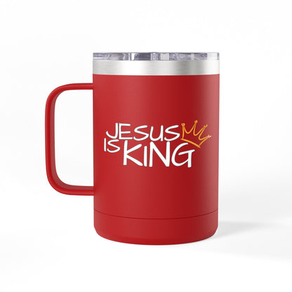 Inspirational Jesus Is King Coffee Mug Tumbler | 15oz, Faith Gift, Christian Cup, Religious Drinkware, Unique Keepsake