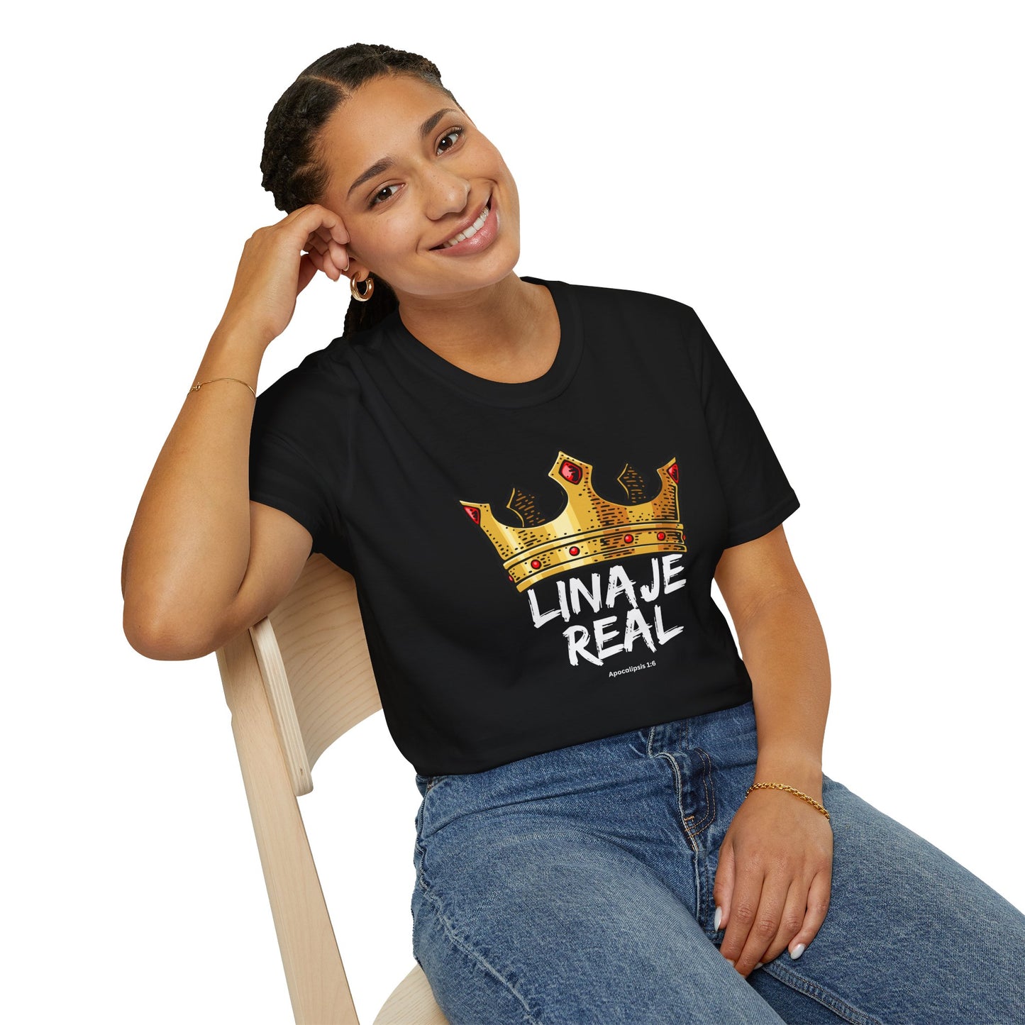 Unisex Softstyle T-Shirt - "Linaje Real" Crown Design - Perfect for Celebrations and Everyday Wear
