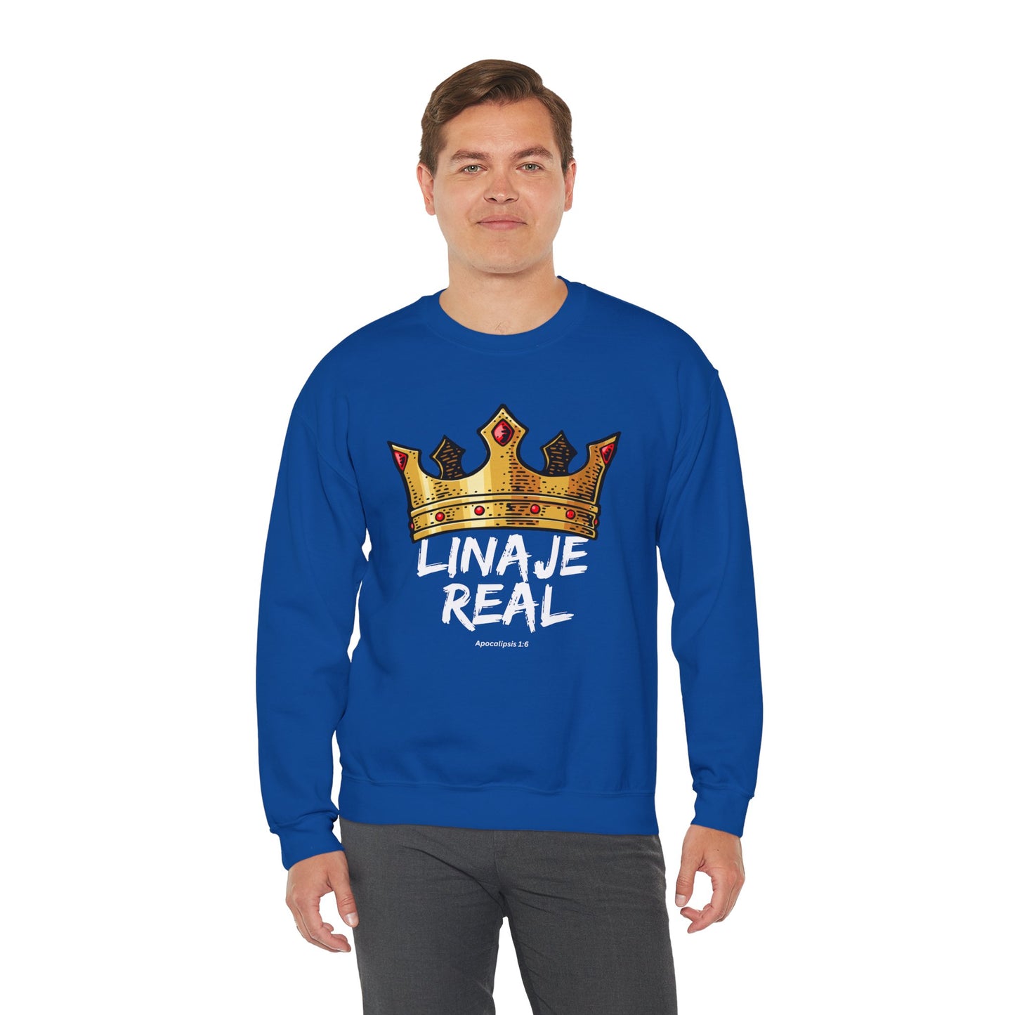 Crown Design Unisex Crewneck Sweatshirt - 'LINAJE REAL'