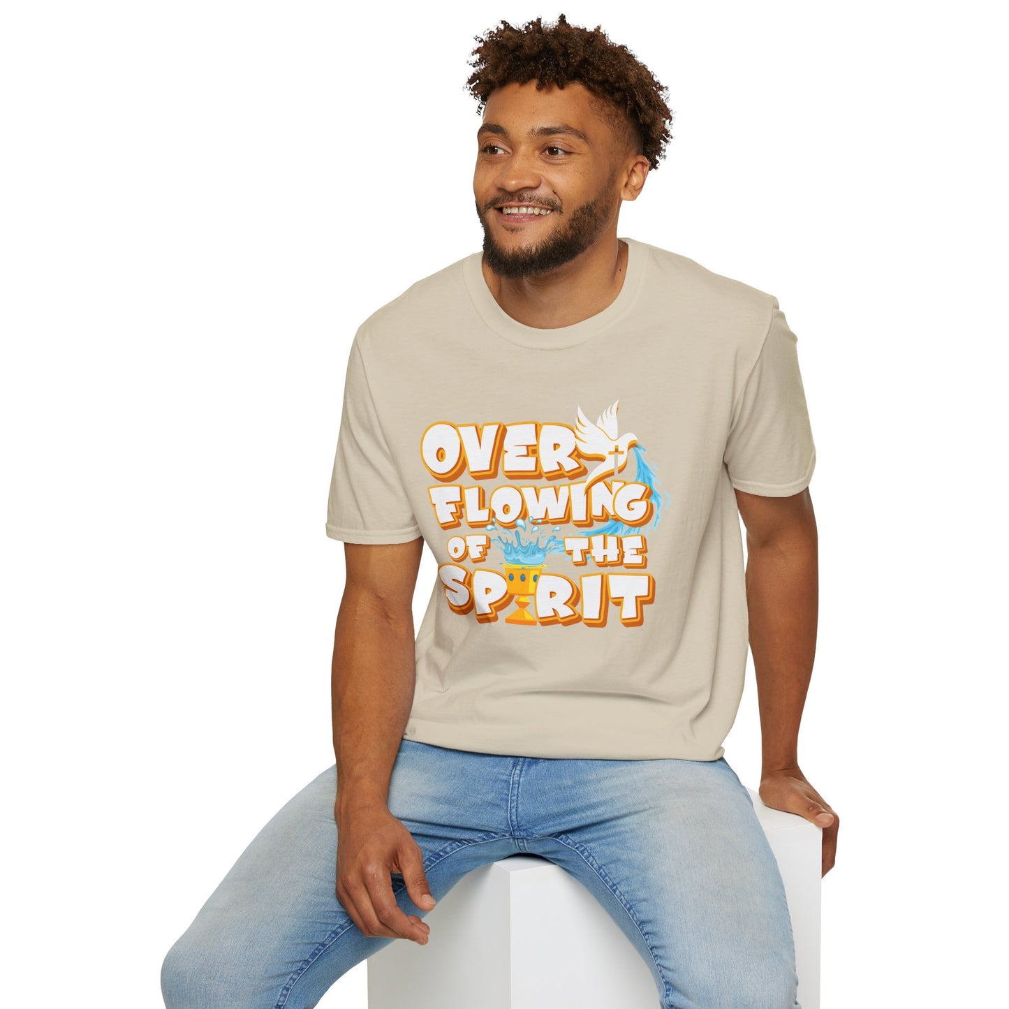 Overflowing of the Spirit Unisex Softstyle T-Shirt - Inspirational Graphic Tee for Everyday Wear