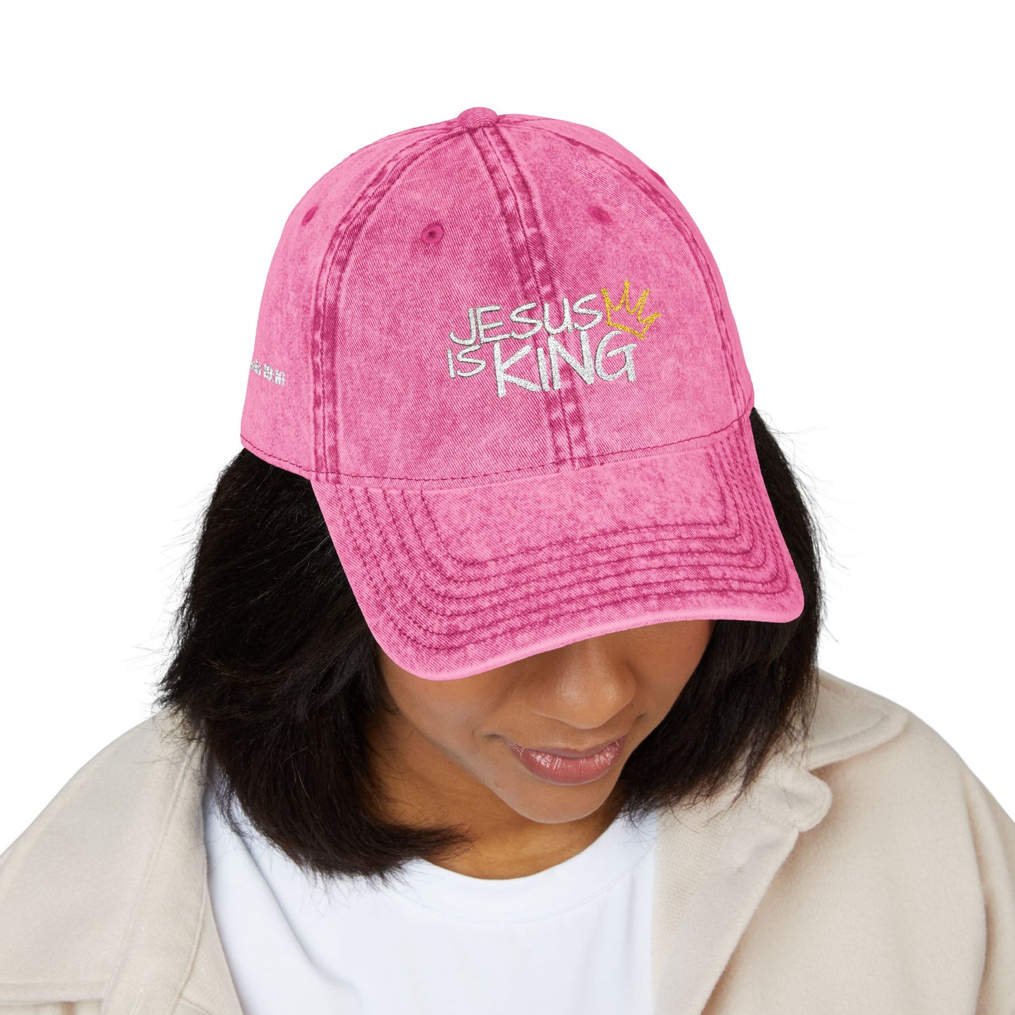 Vintage Embroidered Cap - Jesus is King, Christian Hat, Faith Merchandise, Religious Gift, Casual Wear, Inspirational Accessory