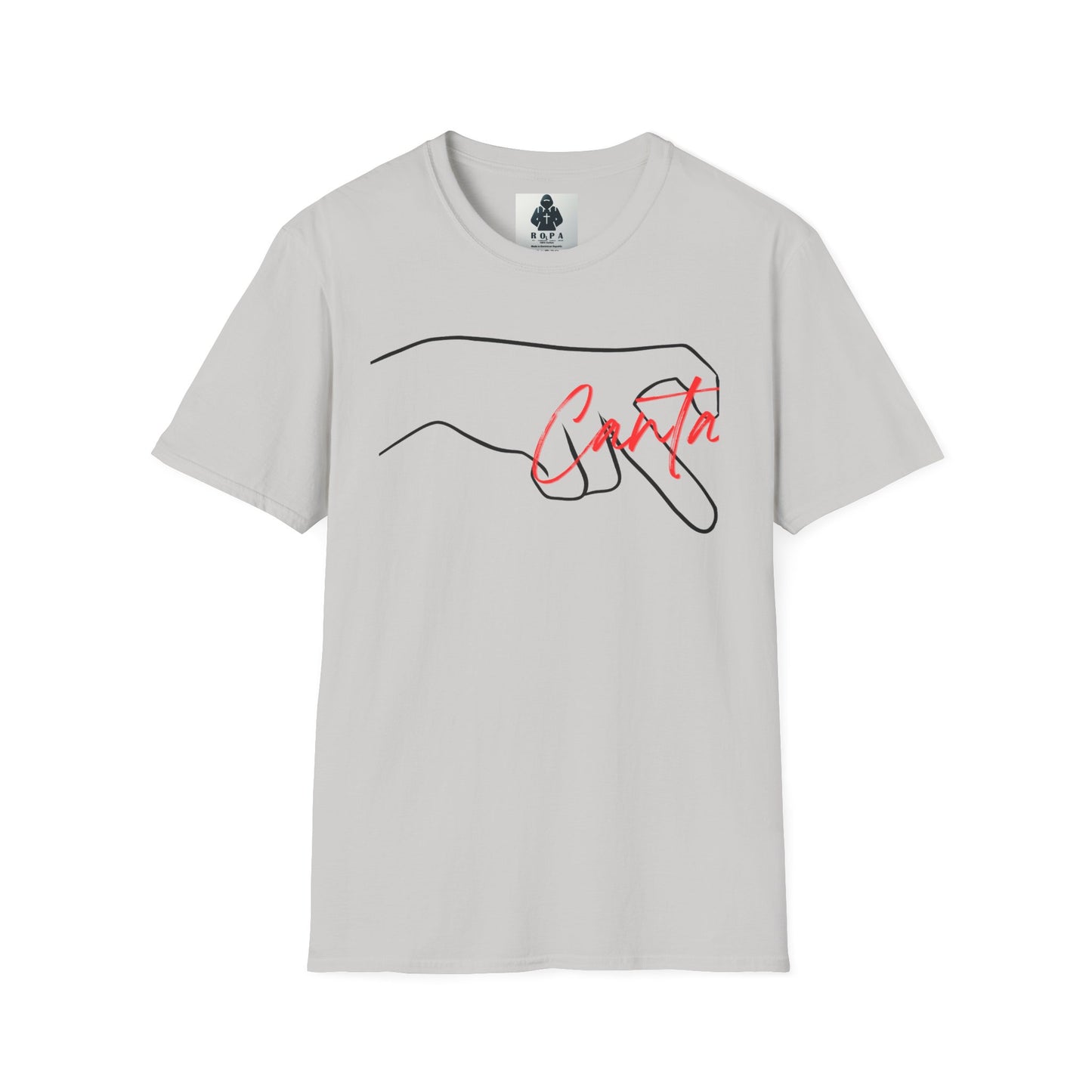 Minimalist Unisex Softstyle T-Shirt with Hand Design