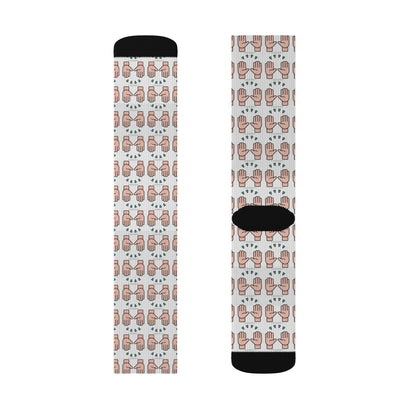 Hand Glory to God Patterned Socks - Unique Sublimation Design for Casual Wear