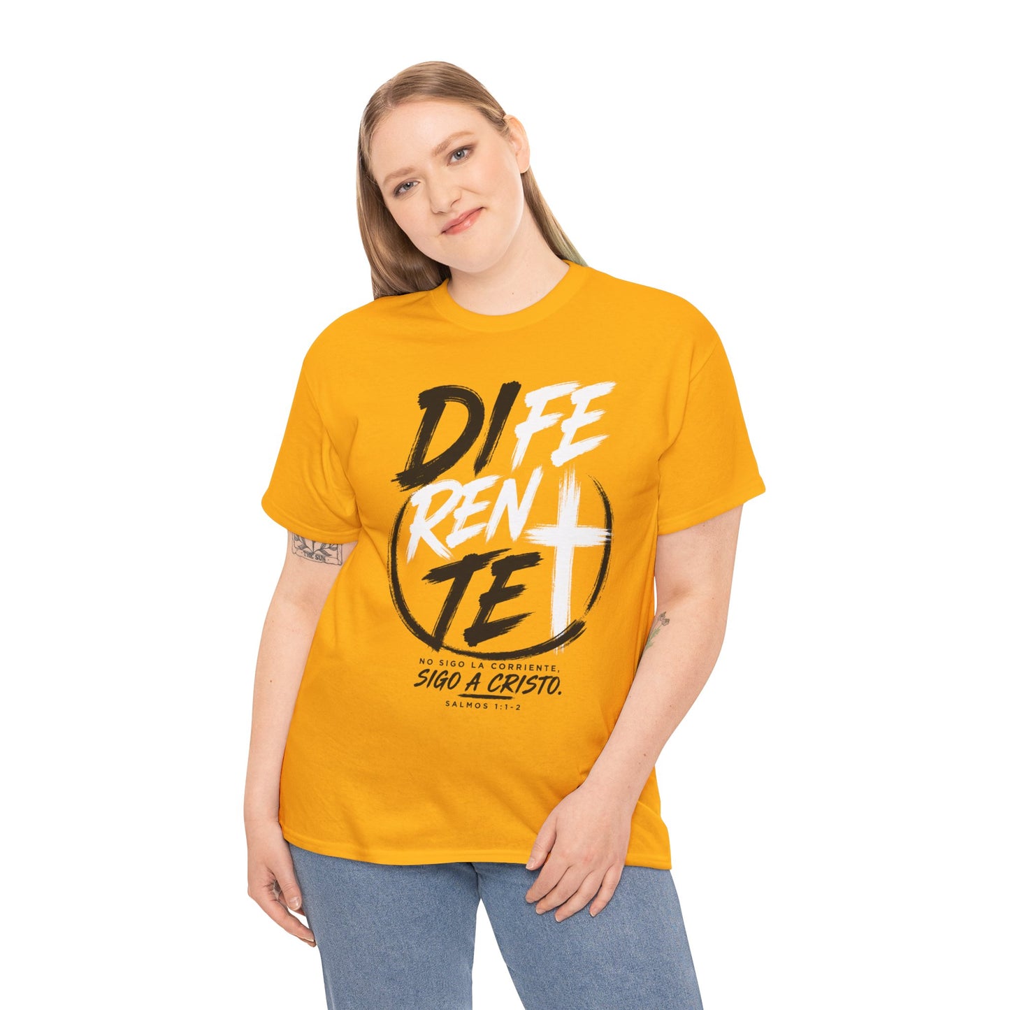 Faith Graphic Tee — “Diferente” Cross Design Christian T-Shirt