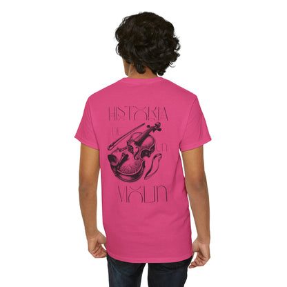 (Ropa Ft Hector David) Vintage Violin Graphic Tee, Unisex Cotton T-Shirt, Retro Violin Art, Perfect for Musicians, Music Lover Gift,