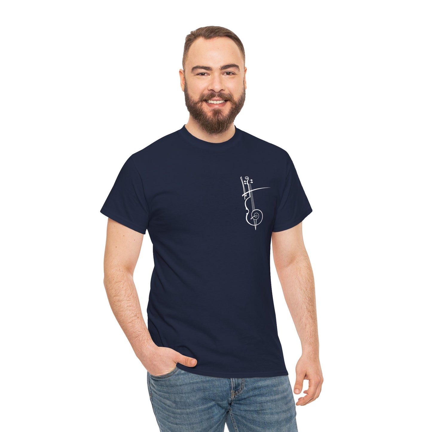 (Ropa Ft Hector David) Vintage Violin Graphic Tee, Unisex Cotton T-Shirt, Retro Violin Art, Perfect for Musicians, Music Lover Gift,