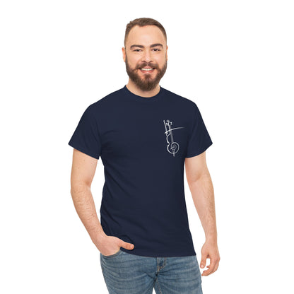 (Ropa Ft Hector David) Vintage Violin Graphic Tee, Unisex Cotton T-Shirt, Retro Violin Art, Perfect for Musicians, Music Lover Gift,