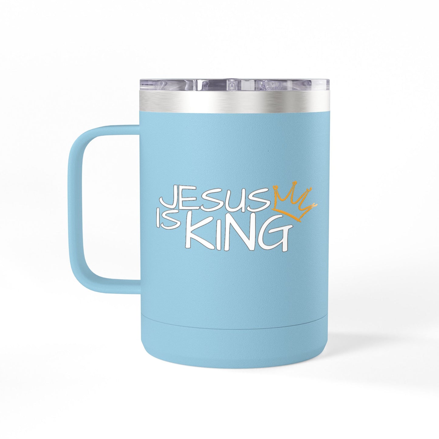 Inspirational Jesus Is King Coffee Mug Tumbler | 15oz, Faith Gift, Christian Cup, Religious Drinkware, Unique Keepsake