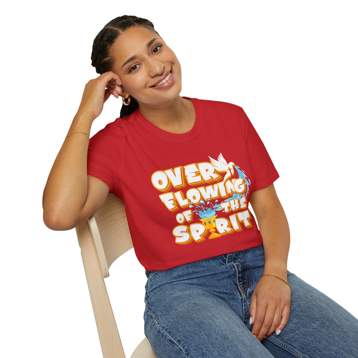 Overflowing of the Spirit Unisex Softstyle T-Shirt - Inspirational Graphic Tee for Everyday Wear