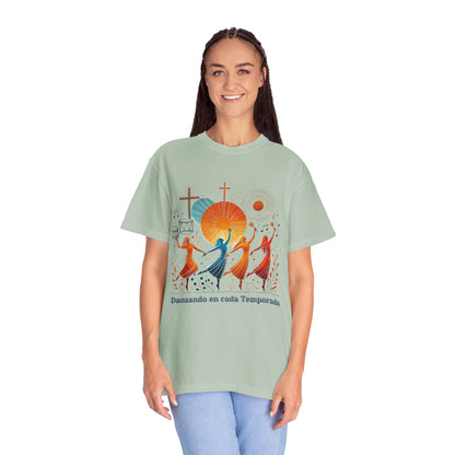 Unisex Garment-Dyed T-Shirt, Dance Design Tee, Seasonal Celebration Shirt, Gift for Dance Lovers, Festival Apparel