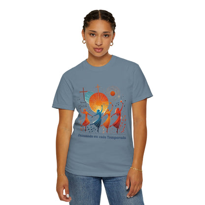 Unisex Garment-Dyed T-Shirt, Dance Design Tee, Seasonal Celebration Shirt, Gift for Dance Lovers, Festival Apparel