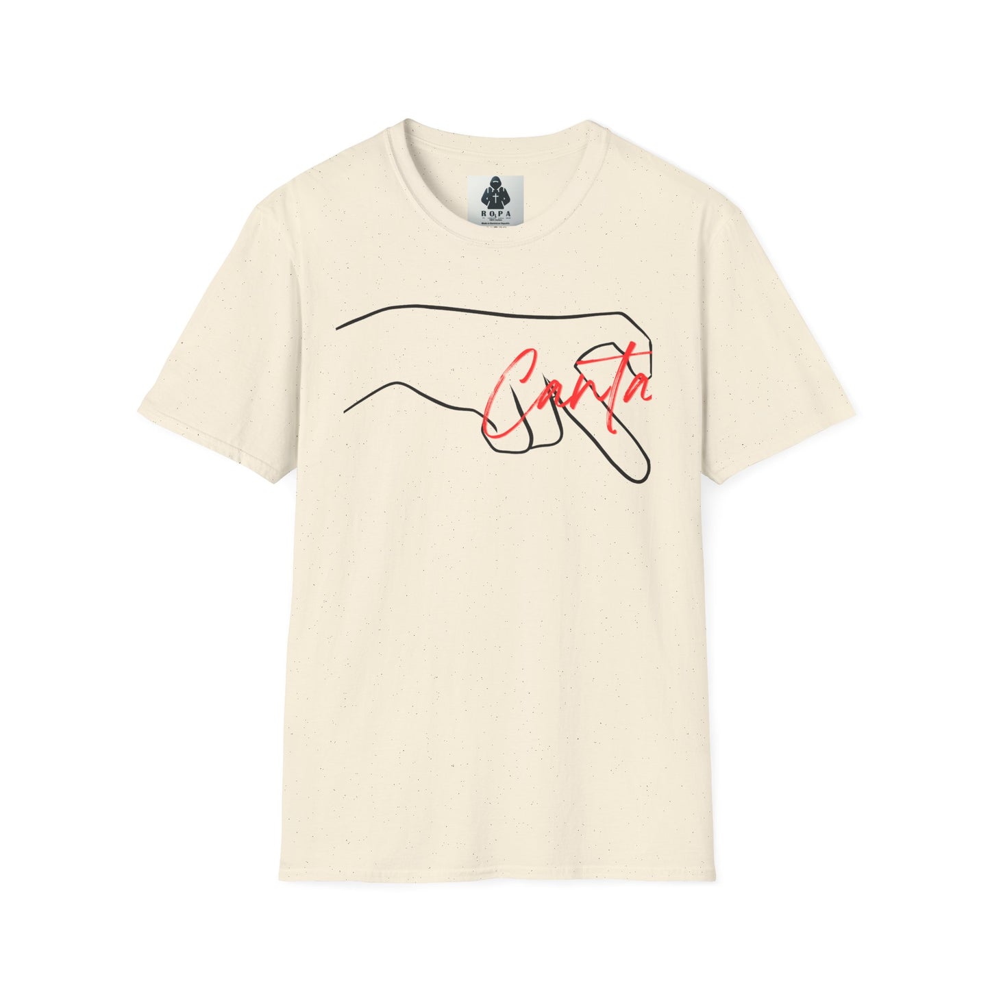 Minimalist Unisex Softstyle T-Shirt with Hand Design