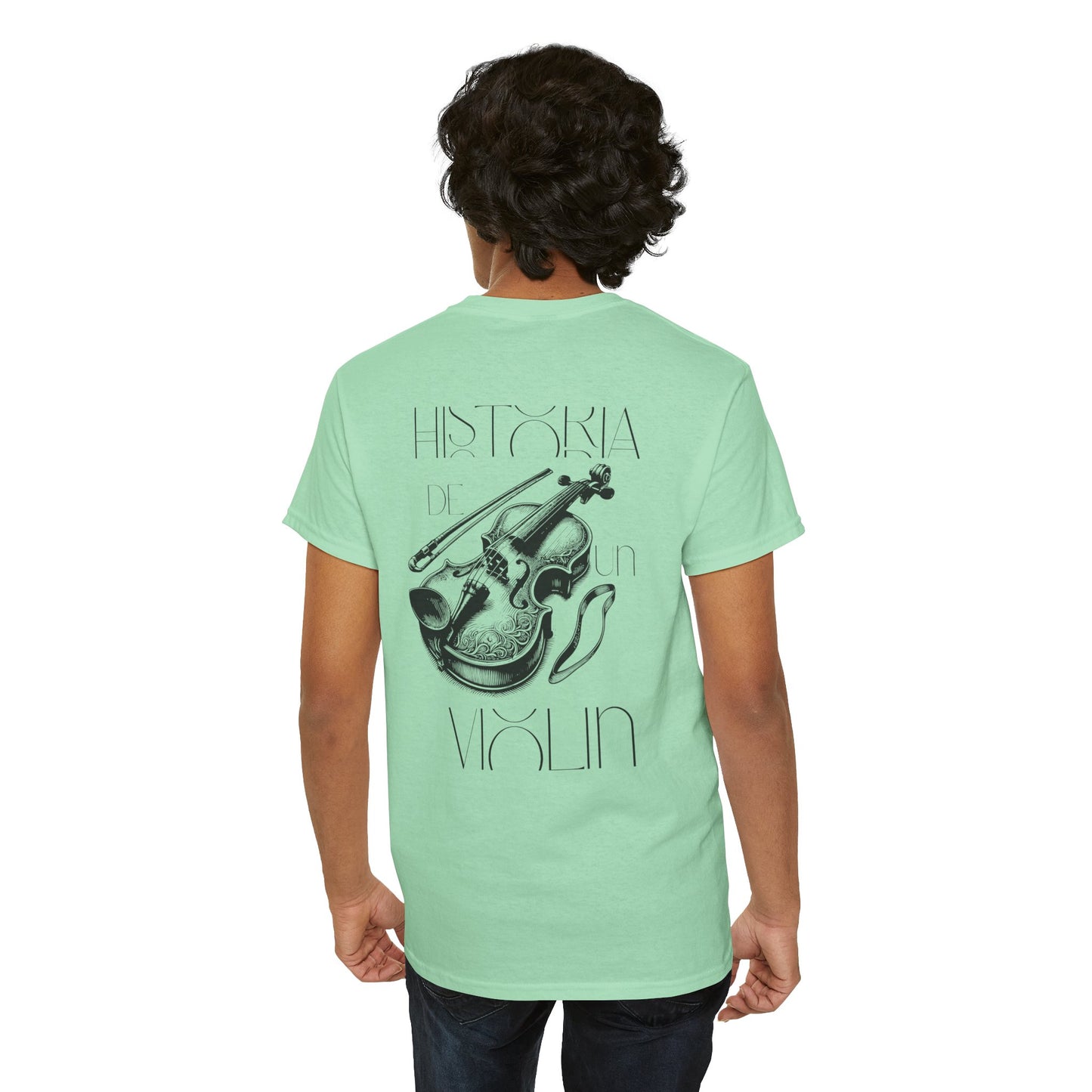 (Ropa Ft Hector David) Vintage Violin Graphic Tee, Unisex Cotton T-Shirt, Retro Violin Art, Perfect for Musicians, Music Lover Gift,