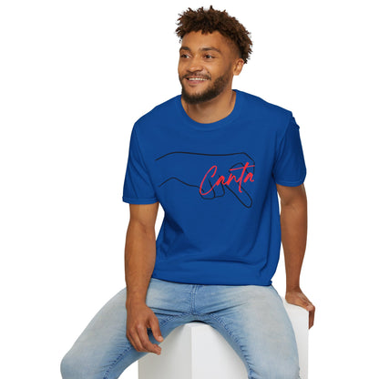 Minimalist Unisex Softstyle T-Shirt with Hand Design
