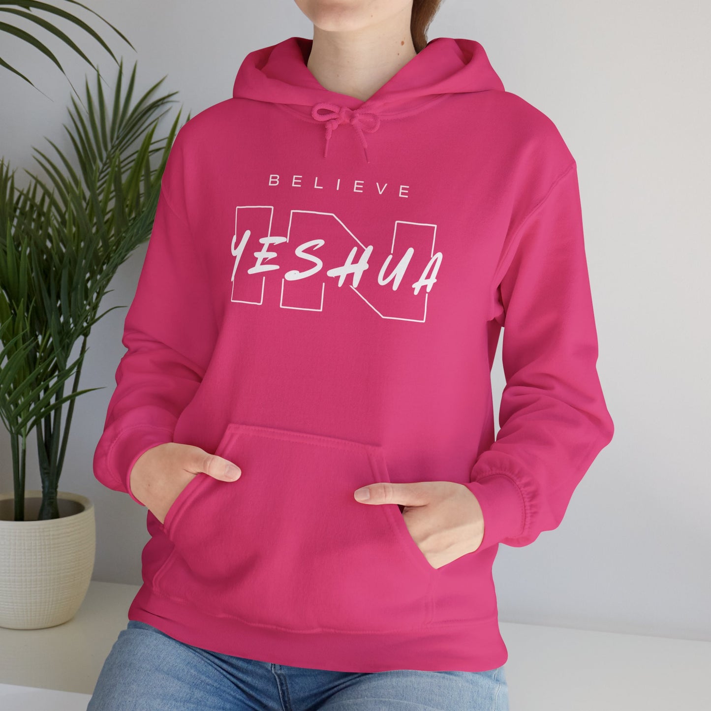 Unisex Heavy Blend™ Hooded Sweatshirt - 'Believe Yeshua' Inspirational Hoodie