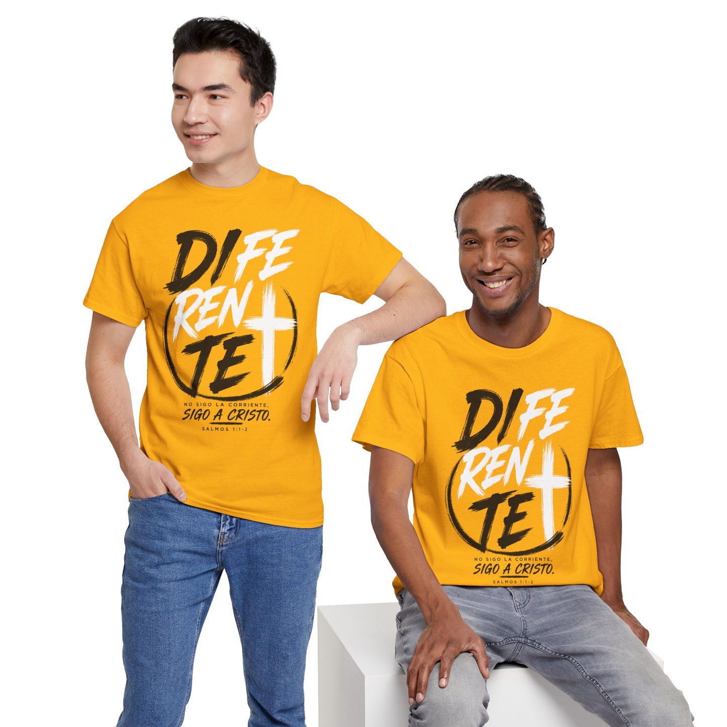 Faith Graphic Tee — “Diferente” Cross Design Christian T-Shirt