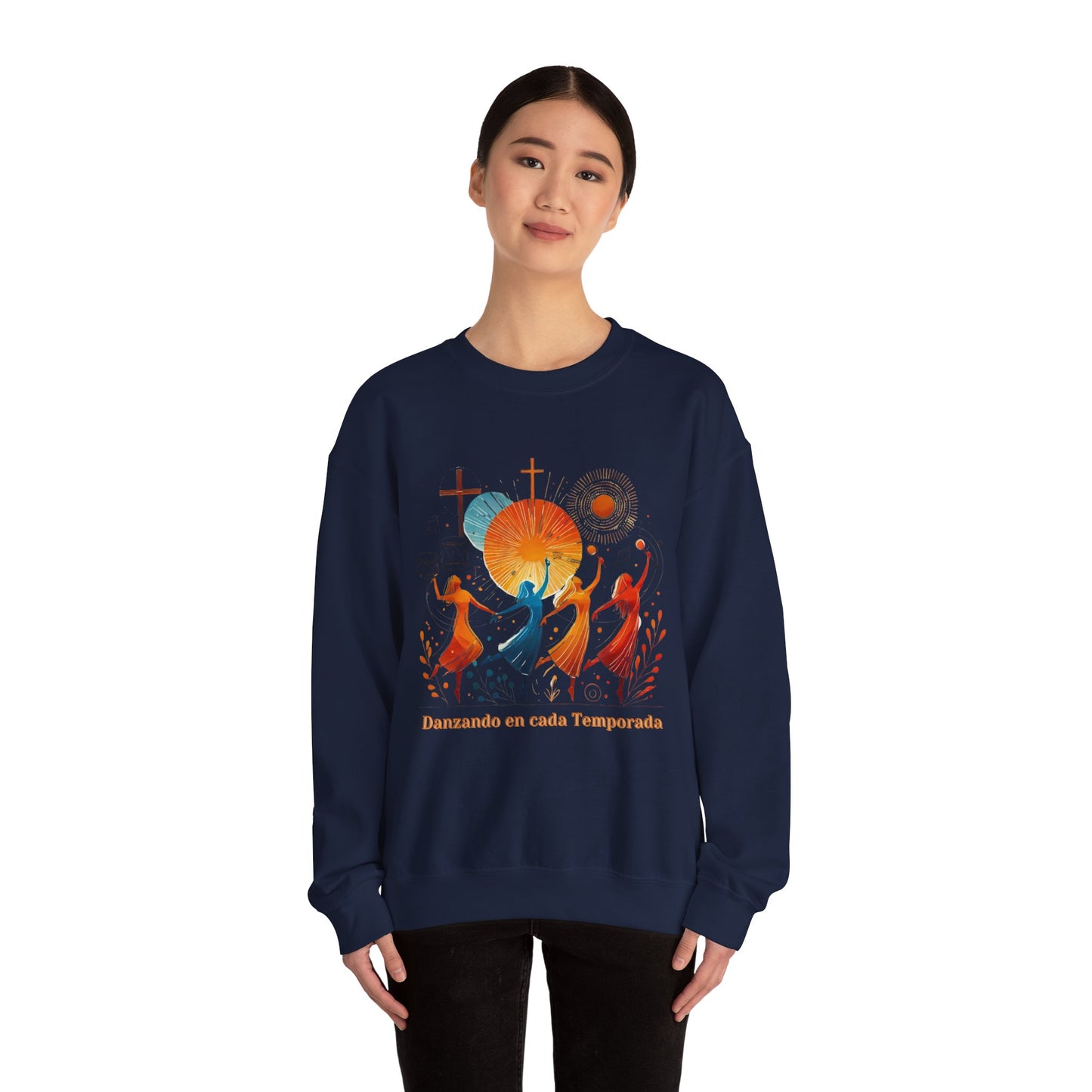Danzando en cada Temporada Sweatshirt | Unisex Heavy Blend Crewneck with Colorful Dance Design