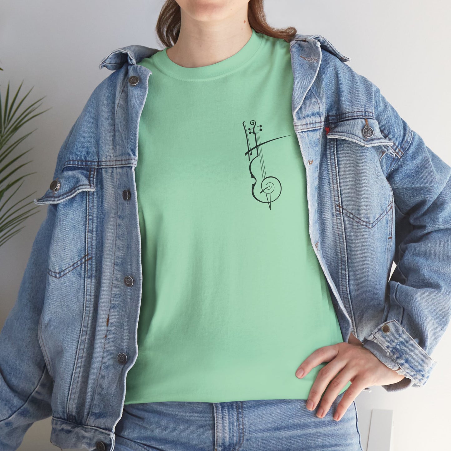 (Ropa Ft Hector David) Vintage Violin Graphic Tee, Unisex Cotton T-Shirt, Retro Violin Art, Perfect for Musicians, Music Lover Gift,