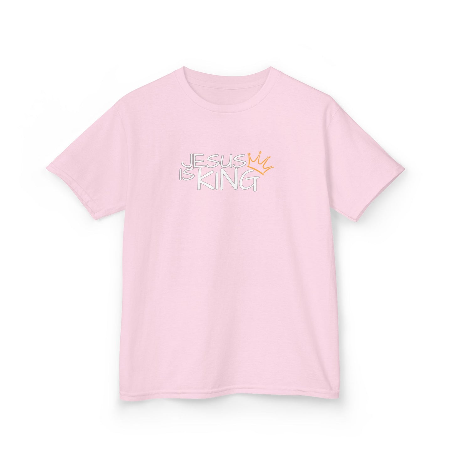 Jesus is King Kids Tee, Heavy Cotton T-Shirt, Christian Kids Apparel, Religious Gift for Children, Faith-Based Fashion